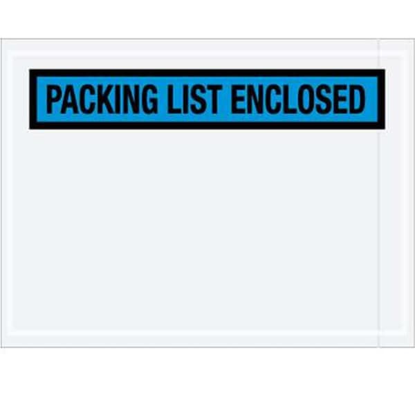 Officespace 4 .5 x 6 in. 2 Mil Poly Blue Packing List Enclosed Envelopes OF3349878 - main
